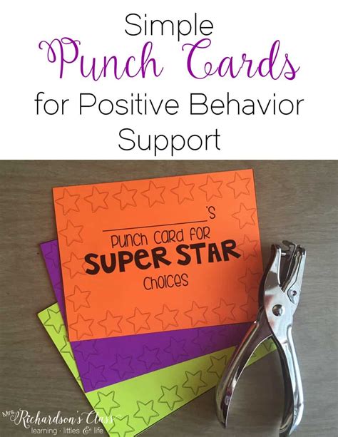 punch cards for behavioral support